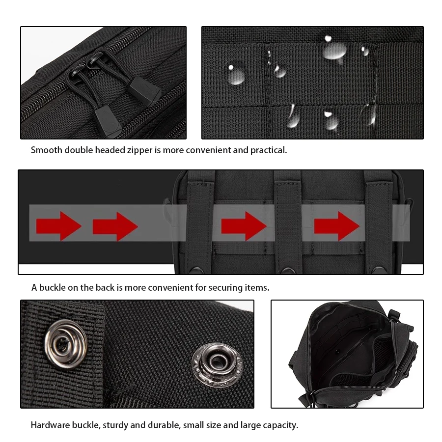 Riñonera táctica Molle con bolsillos EDC para acampada y bicicleta - imagen 4