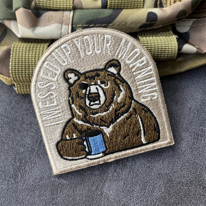Parche moral táctico oso bordado para ropa y mochilas – Gancho bucle - imagen 5