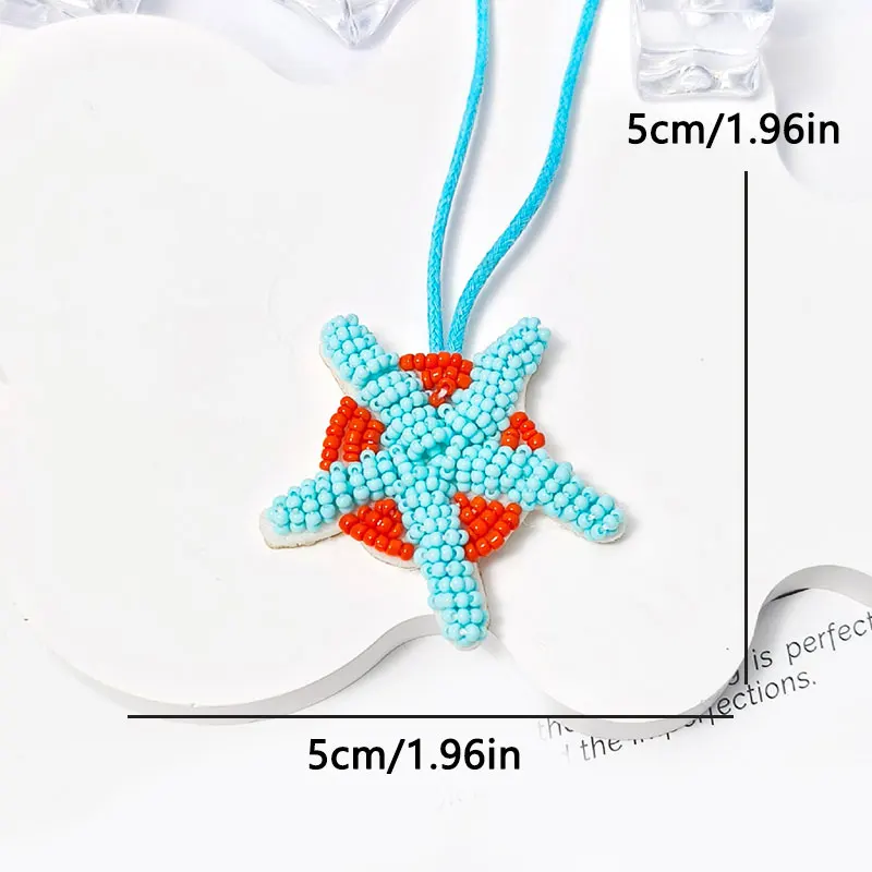 Perfume 3D mariposa estrella de mar hecho a mano diamantes de imitación con cuentas parches de cuerda de cristal bolsa parche con cuentas colgante mochila colgante DIY - imagen 5