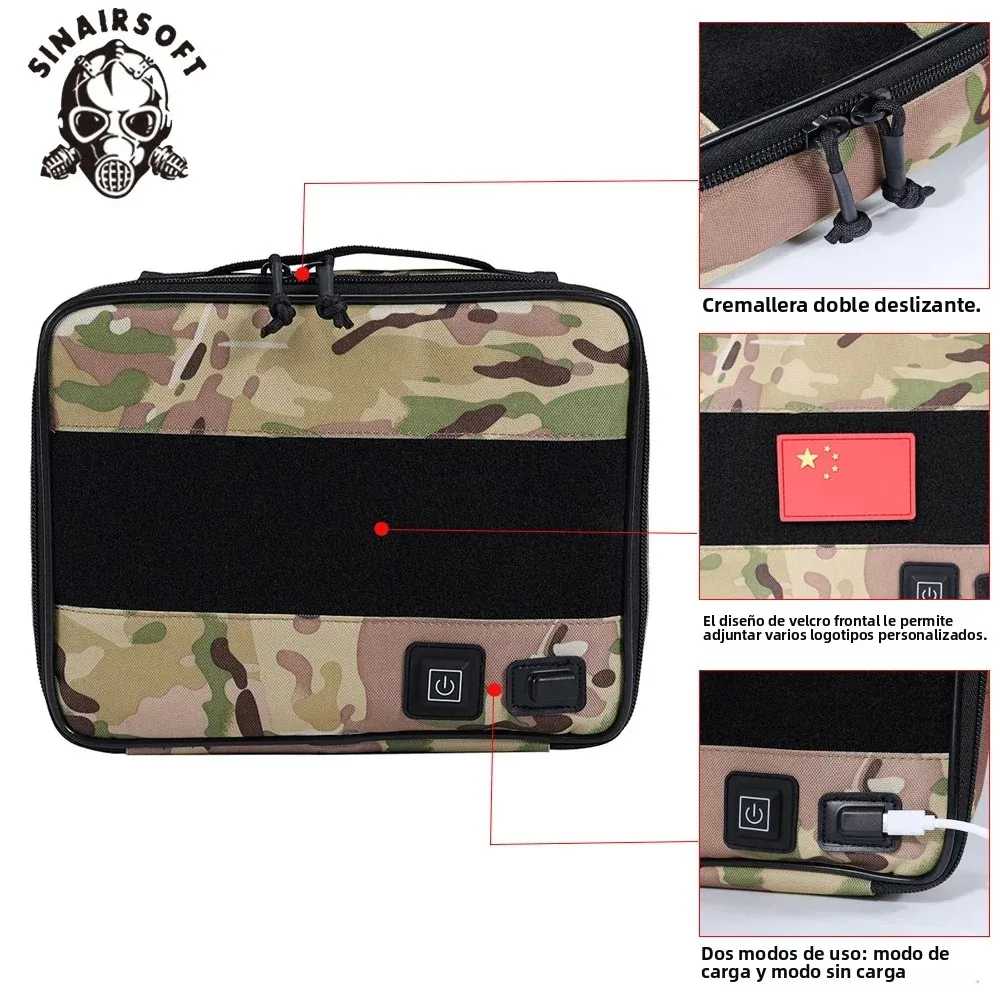 SINAIRSOFT nueva bolsa táctica más cálida bolsa de transporte de pistola multifuncional IPSC caza al aire libre bolsa de alimentación USB temperatura ajustable - imagen 3