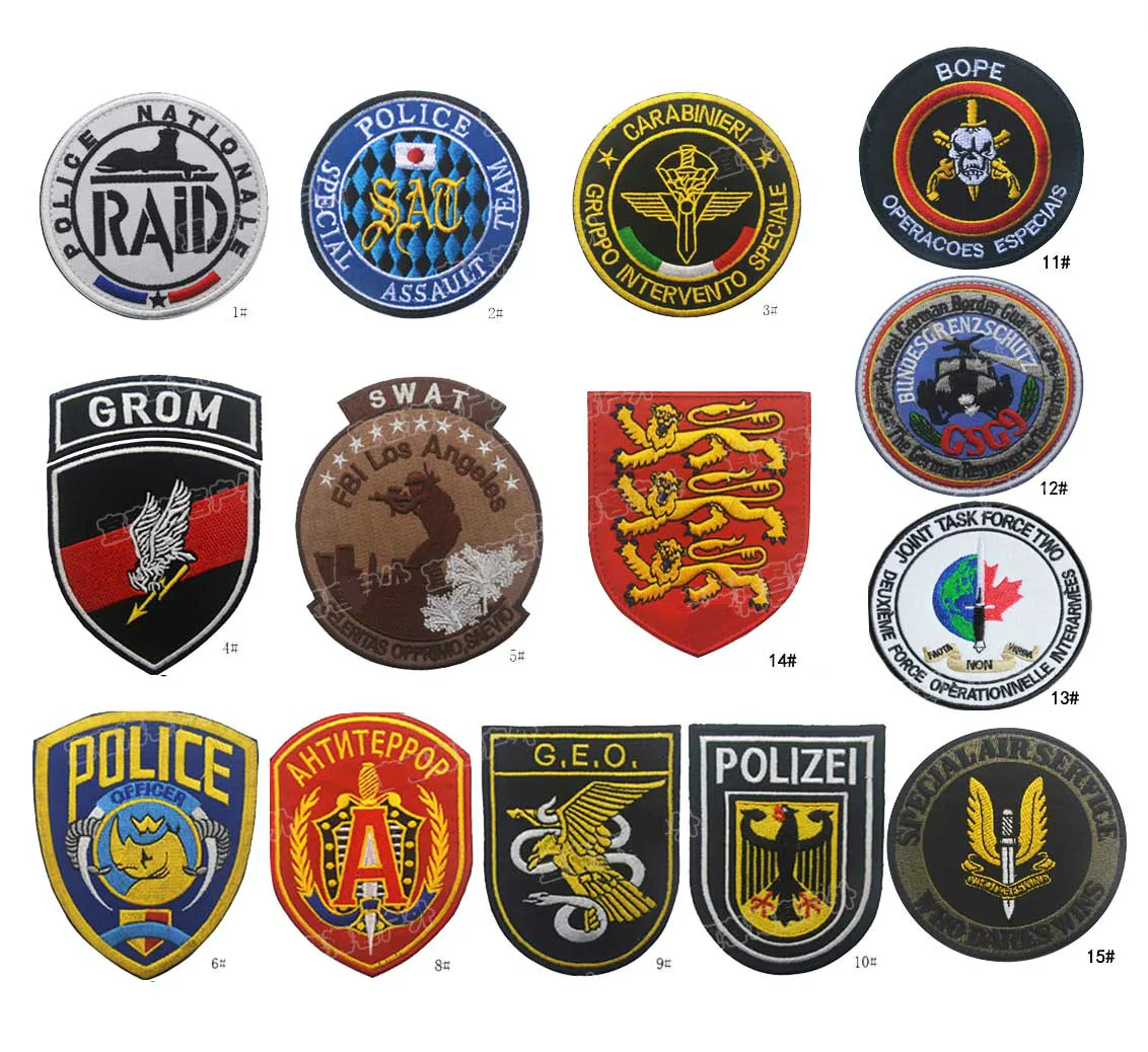 Parche bordado, brazalete, épaulet, tela pegada a sellos azul marino, parches para insignia de tela, apliques de gancho y bucle, respetuoso con el medio ambiente - imagen 4