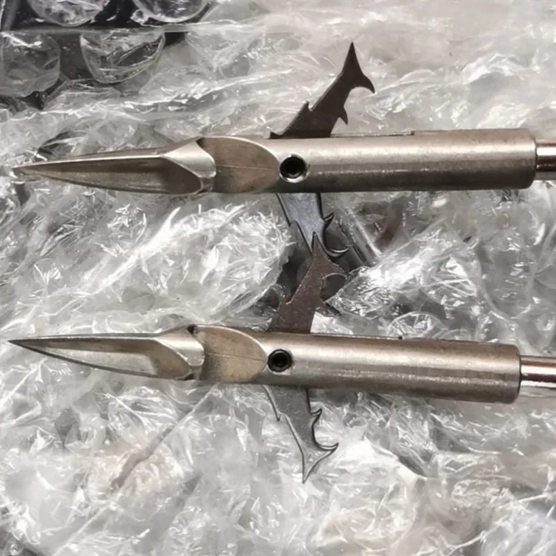 Dardo de pez triangular de acero inoxidable, 3 piezas, tirachinas a juego, gancho frontal sin costuras, aventura al aire libre, pistolas - imagen 3