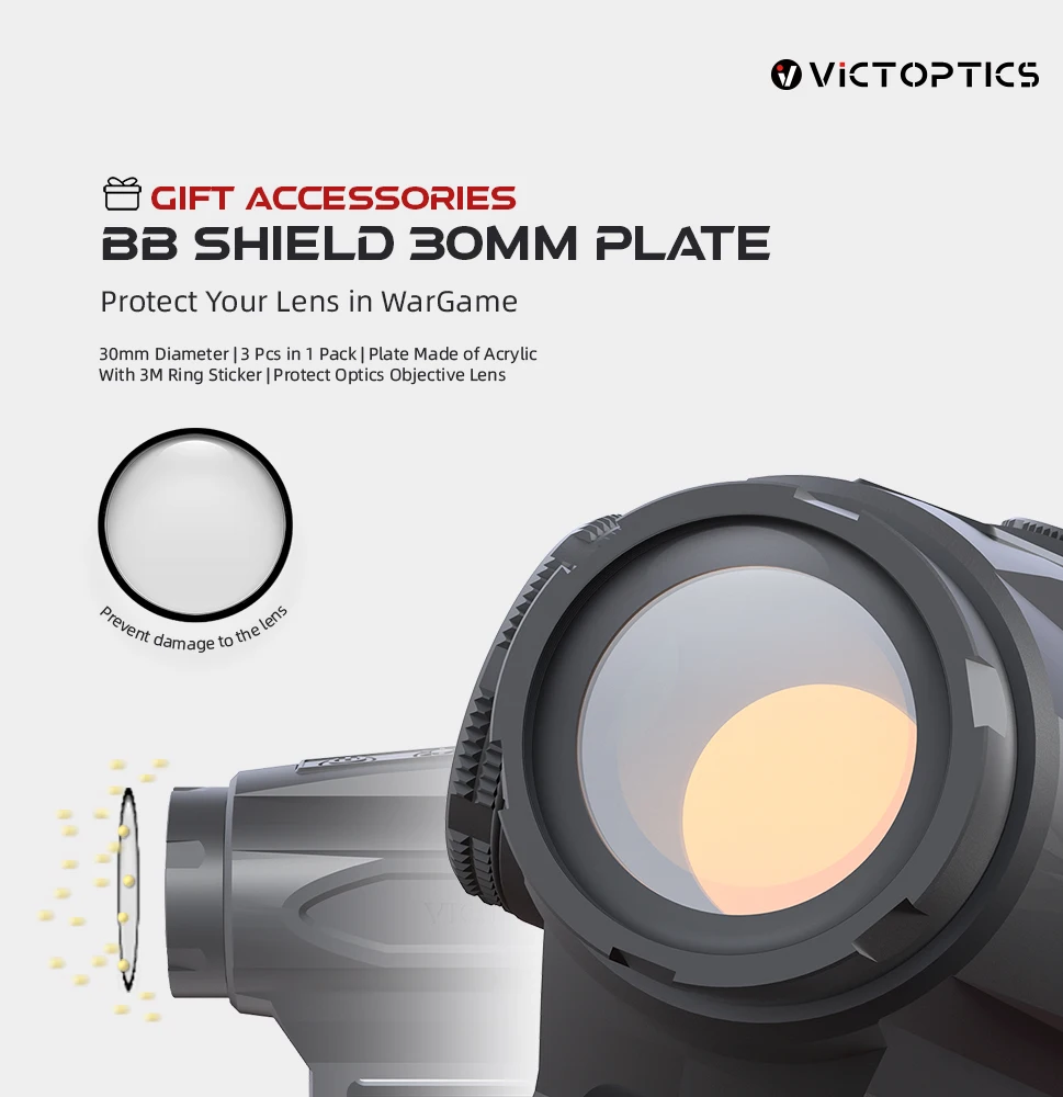 Mira Reflex VictOptics SRD 1x20, Punto Rojo, Tamaño 3MOA, 8 Niveles de Intensidad, Para Airsoft y Wargame, Incluye Protector BB Gratis - imagen 3