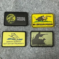 Parche táctico "leave My Territory Quick", brazalete militar de rana, emblema de parche de gancho y bucle para chaqueta, mochila, chaleco