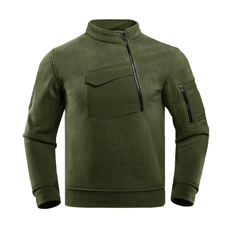 Chaqueta de cuello de lana gruesa para hombre, parte superior de felpa, camisa de fondo cálido de cuello alto para exteriores, Otoño e Invierno - imagen 5