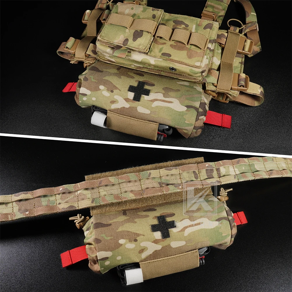 KRYDEX-bolsa táctica para primeros auxilios para traumatismos, bolsa enrollable para medicamentos, EMT IFAK, bolsa de descarga colgante para chaleco, aparejo de pecho - imagen 5