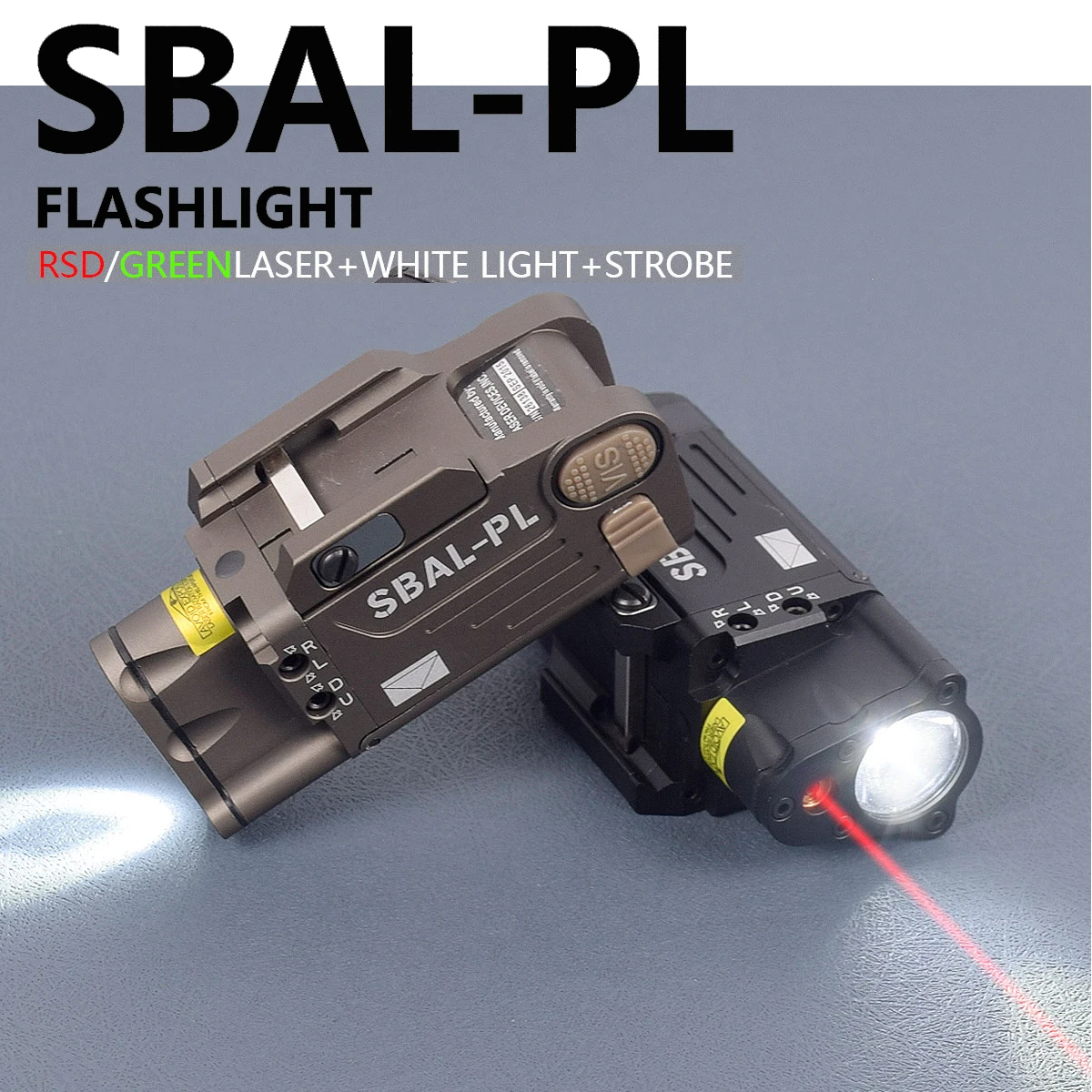 Linterna táctica SBAL-PL con láser rojo y verde para pistola - imagen 3