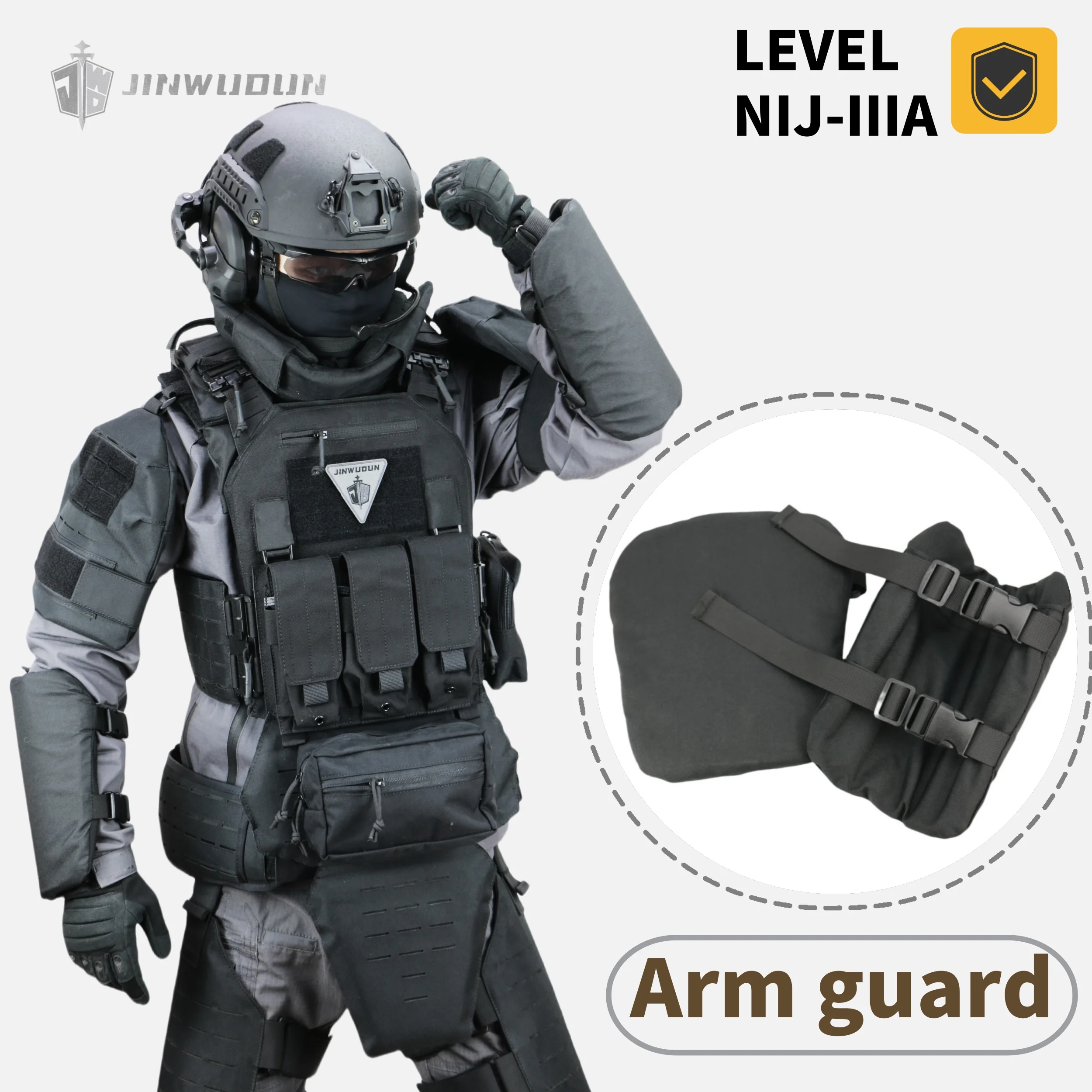 Protector de brazo táctico a prueba de balas, estándar americano IIIA/GA2 a prueba de balas