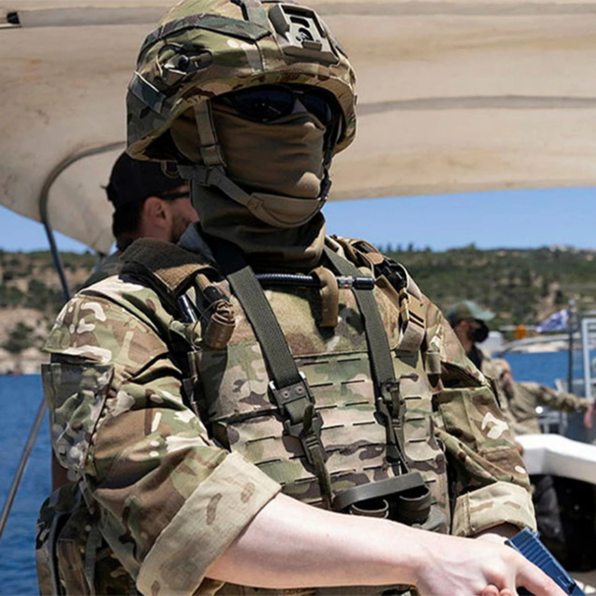 Suministros militares del ejército británico a prueba de viento, a prueba de polvo, secado rápido, combate, Camping al aire libre, cabeza de oliva ligera - imagen 3