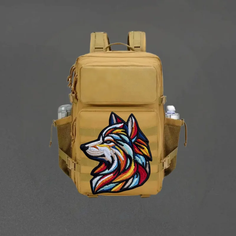 Parche bordado con cabeza de lobo arcoíris, chaleco táctico, insignia de moral con gancho y bucle, pegatina decorativa para mochila, parches para brazalete para ropa - imagen 5