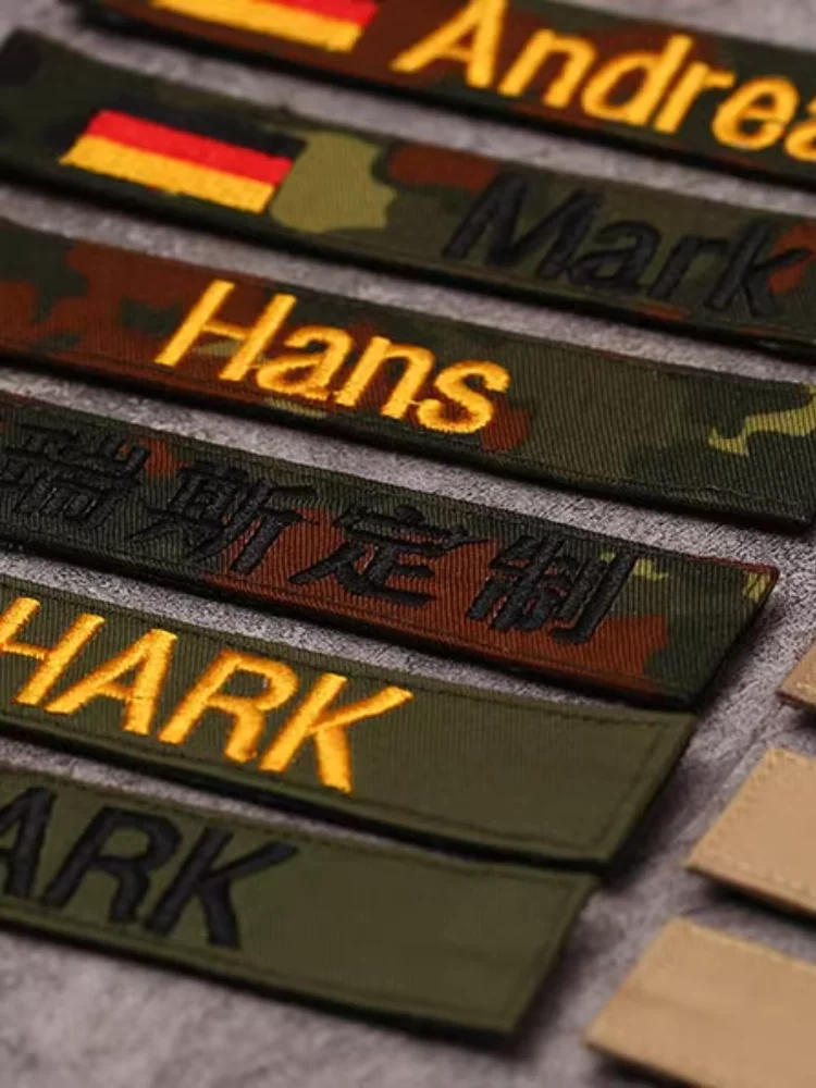 Tira de nombre de camuflaje moteado de la selva alemana, brazalete bordado táctico, insignia, tira de pecho personalizada - imagen 5