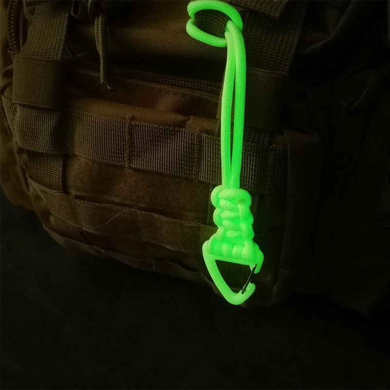 Hebilla colgante luminosa triangular, Accesorio de conexión, mango de caché, cuerda tejida para paraguas, llavero, linterna, cordón, equipo táctico para exteriores - imagen 3