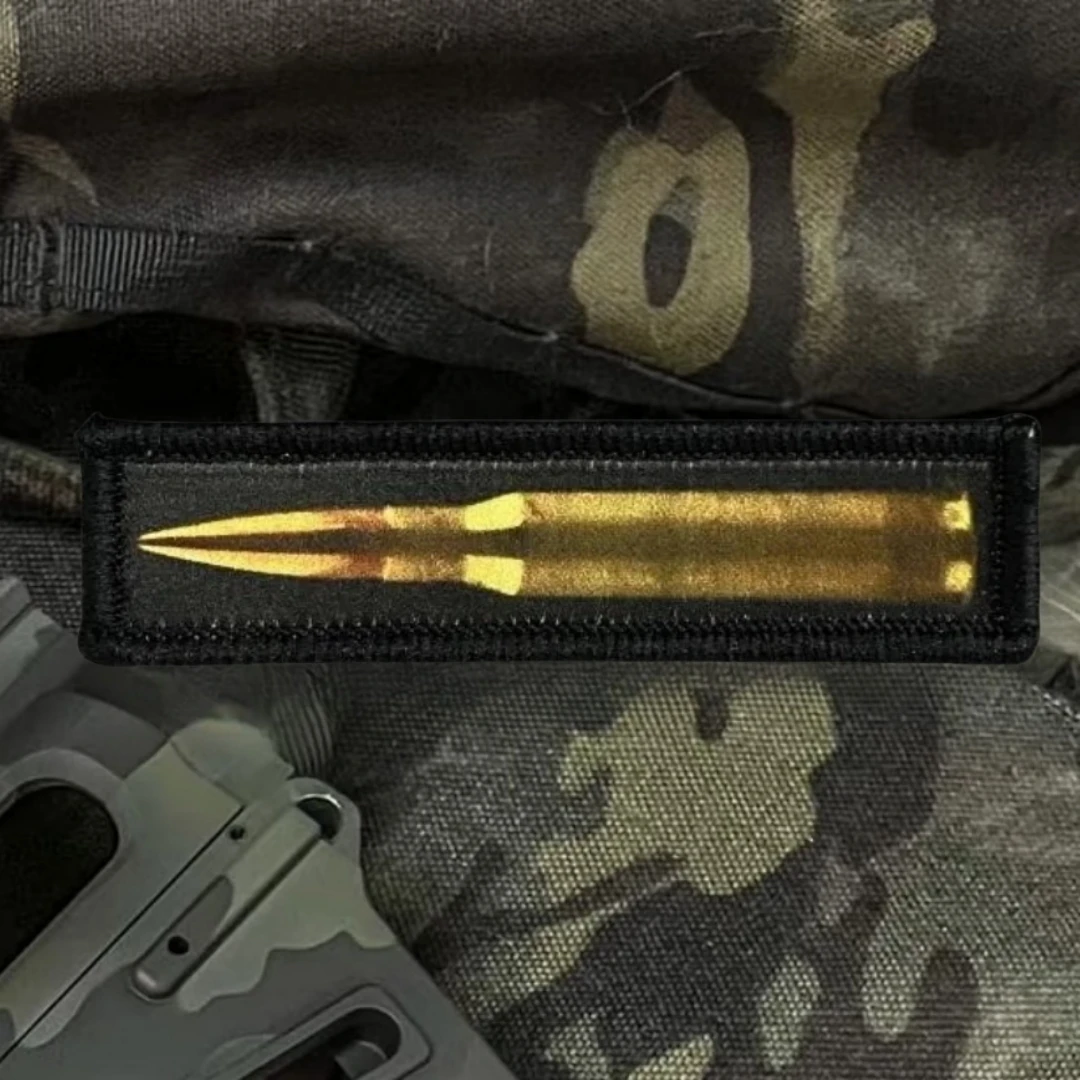 Insignia de moral táctica de bala, parches de gancho y bucle impresos divertidos para ropa, pegatina para mochila del ejército militar - imagen 4