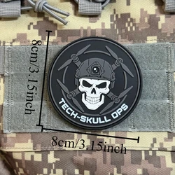 Tech Skull Ops parche táctico 3D PVC adhesivo con gancho