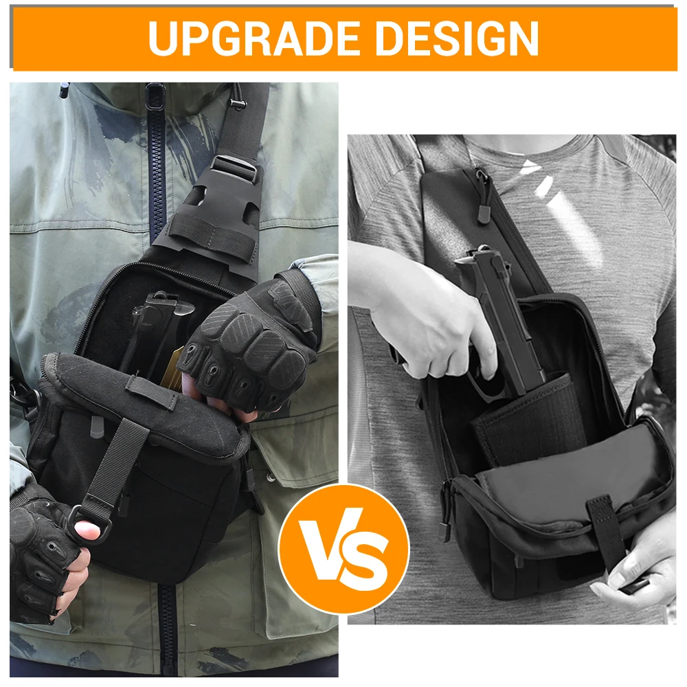 Bolsa con funda para pistola, bolsa de transporte oculta para exteriores, bolsa de hombro ajustable informal para hombre, bolsa para pistola, estuche organizador EDC - imagen 3