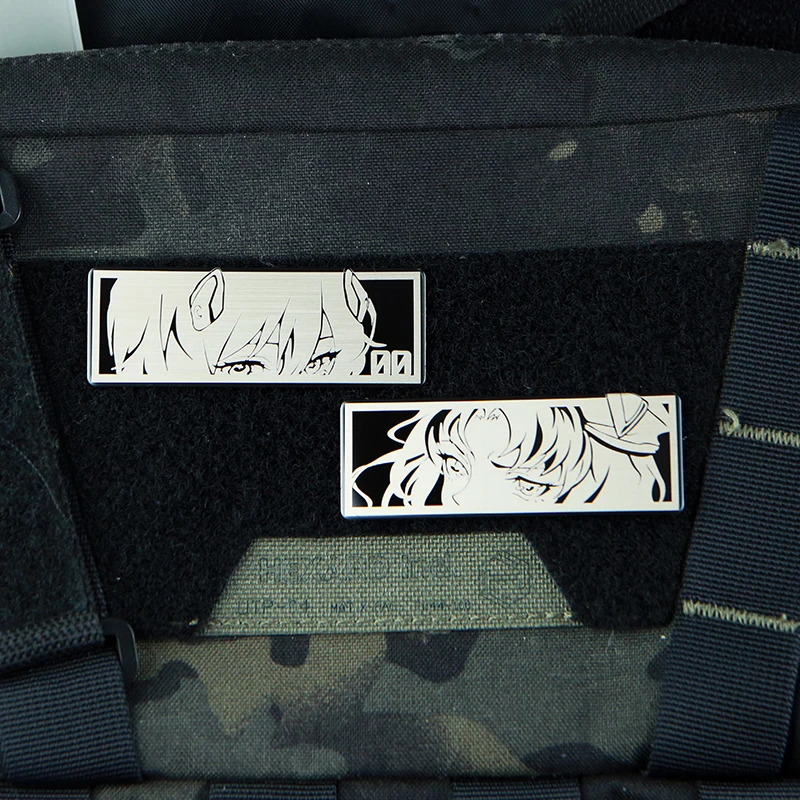 Parches de Metal de Ojos de evangelista de Anime para ropa, banda para el brazo, insignia de moral táctica en mochila, pegatina para sombrero, insignias - imagen 4