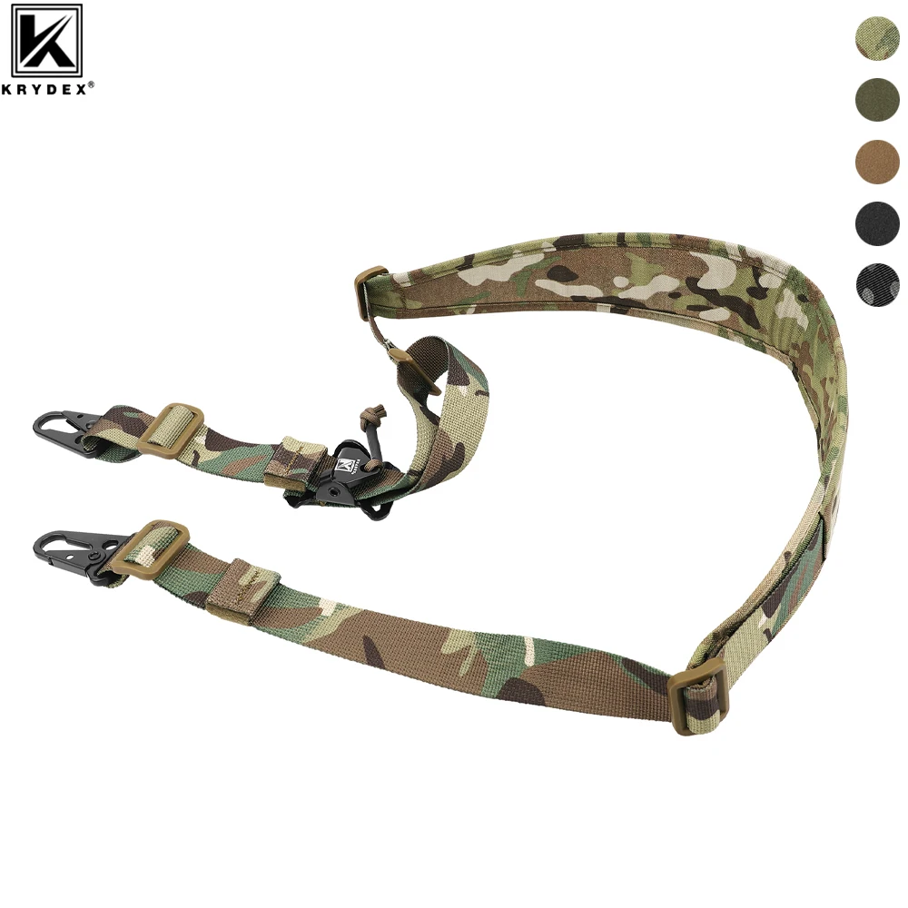 KRYDEX 500D táctico Rifle Sling correa de hombro Slingster 2 puntos acolchado pistola Sling hebilla de Metal escopeta cinturón accesorios de caza