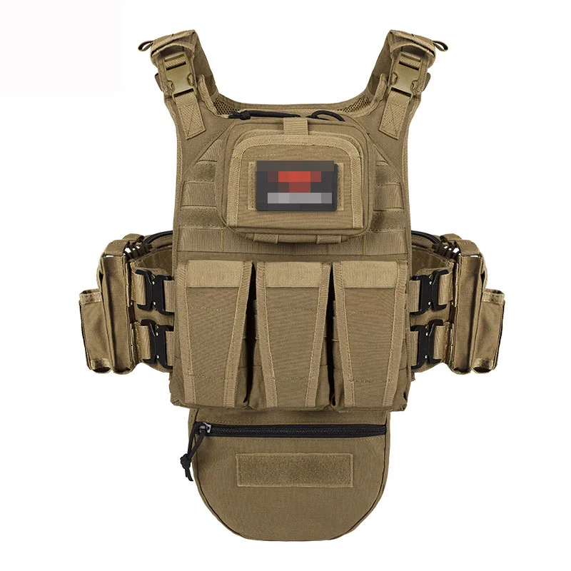 Conjunto completo de chaleco táctico, Protector de pecho, bolsa colgante, bolsa de accesorios MOLLE, ropa de entrenamiento cs - imagen 2