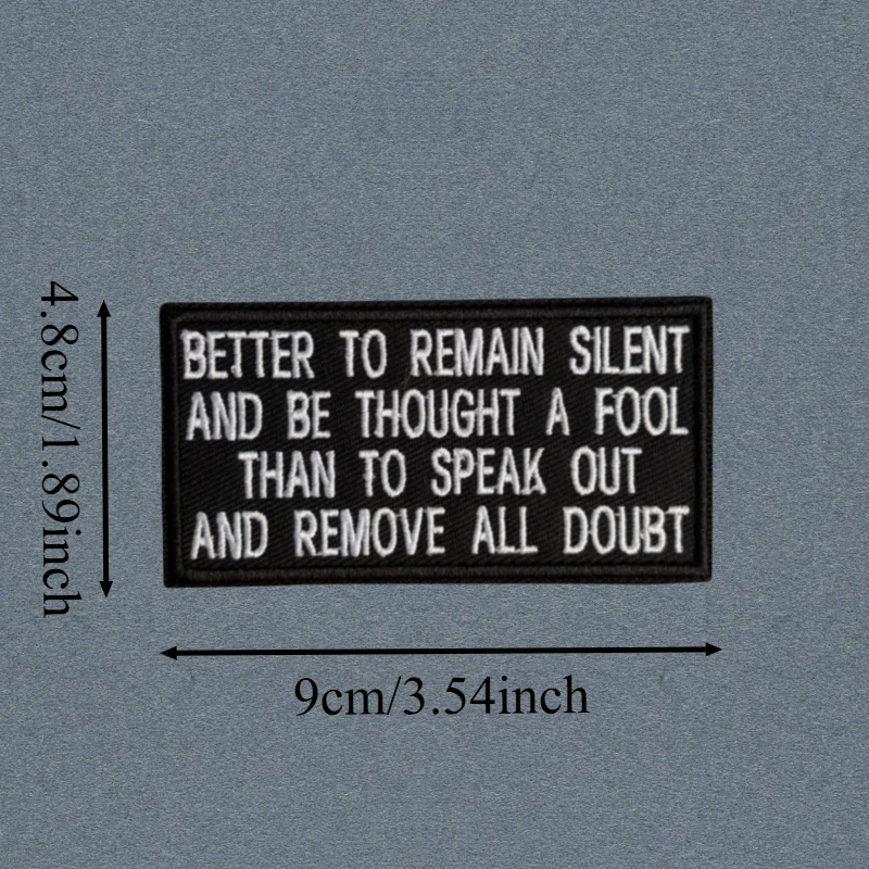 Better To Remain-parche bordado 3D silencioso, tira táctica con gancho y bucle, insignia de moral, pegatinas para mochila, parches para brazalete para ropa - imagen 3