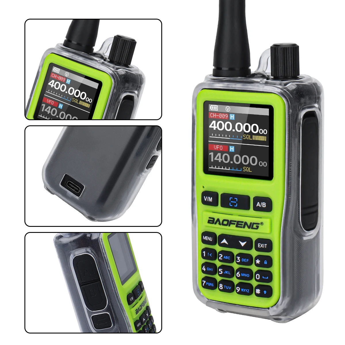 Funda protectora Baofeng UV-5R – TPU transparente para walkie talkie - imagen 3