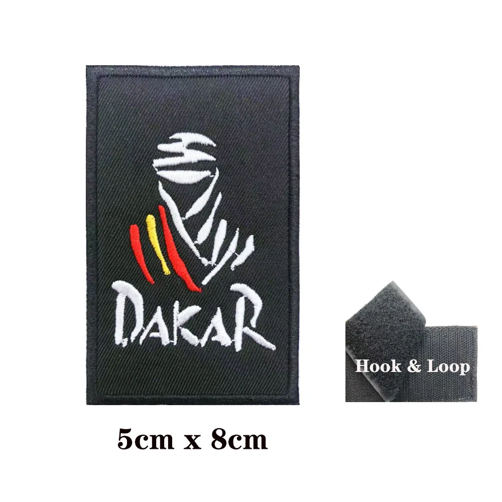 5cm x 8cm clásico Dakar España parche Logo insignia coche pegatina decoración vinilo casco coche moto bicicleta patineta - imagen 3