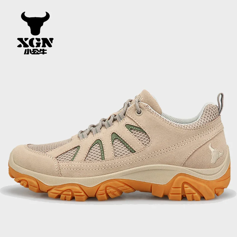 XGN-zapatos de senderismo de piel de vaca para hombre, botas de caza impermeables, botines tácticos de combate en el desierto, botas de viaje, zapatillas de trekking informales - imagen 4