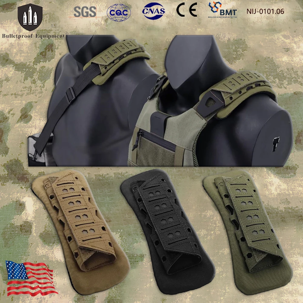 Almohadilla de hombro táctica a prueba de golpes, almohadillas de alivio de presión, correas para mochila, transpirable, antideslizante, para deportes al aire libre, Airsoft, 2 uds. - imagen 2