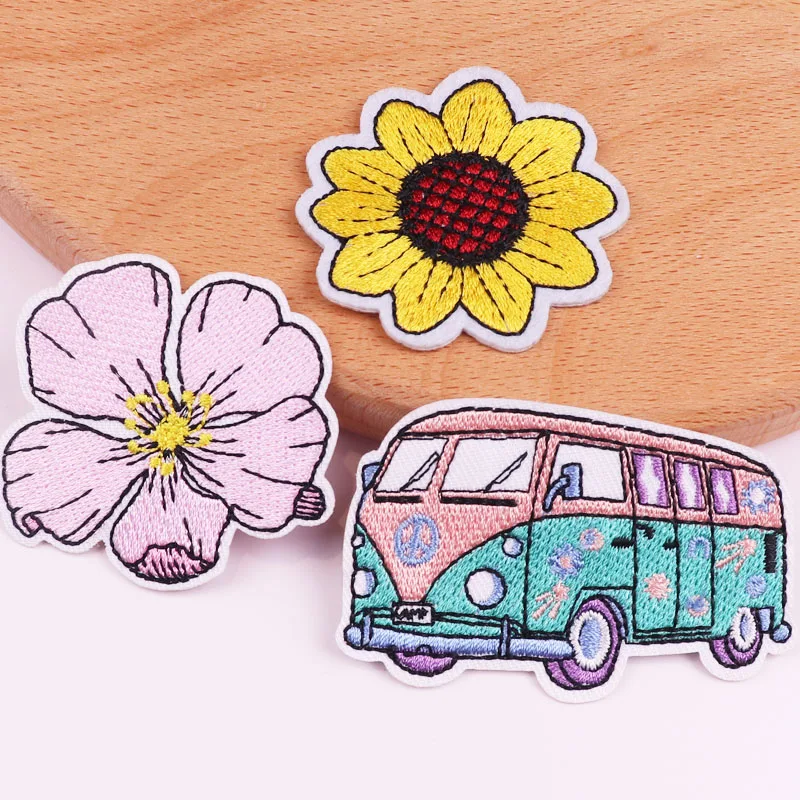 Be Wild Flower-parches para planchar para ropa, parches bordados DIY con apliques de diseño único para chaquetas vaqueras - imagen 5