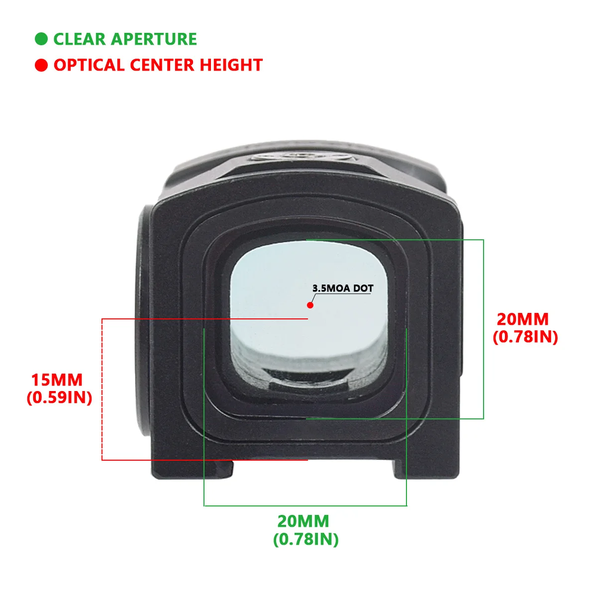 Mira réflex óptica holográfica P2 de punto rojo 3,5MOA, mira telescópica de caza, colimador para pistola Glock17 MOS Airsoft, riel de 20mm - imagen 4