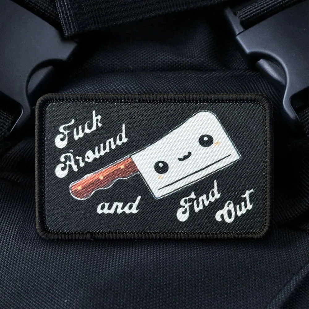 Parche táctico velcro cuchillo anime – Moral para mochila y chaleco - imagen 5