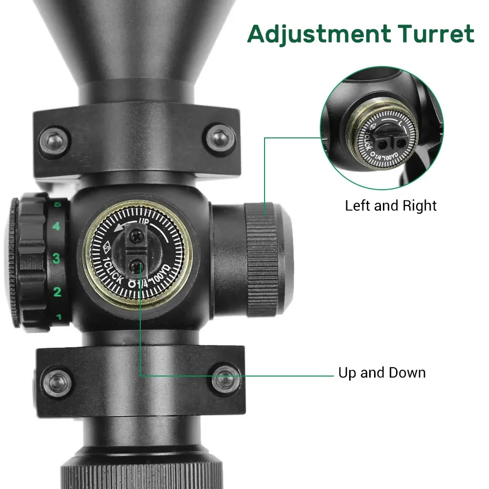 Mira telescópica para Rifle, visor óptico iluminado en rojo y verde, 5 brillos, Airsoft, mira de caza de puntería rápida, 3-9x40 - imagen 5