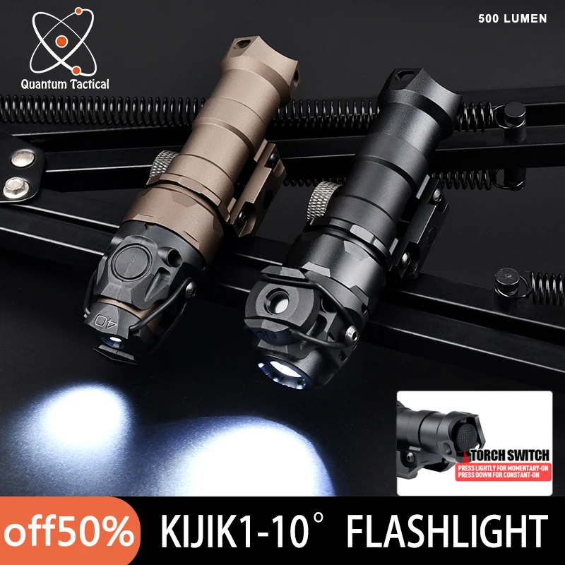 KIJIK1-10 °   Linterna táctica Surefir, foco de caza, arma, luz Mlok Keymod, interruptor de presión de doble función, luz exploradora - imagen 2