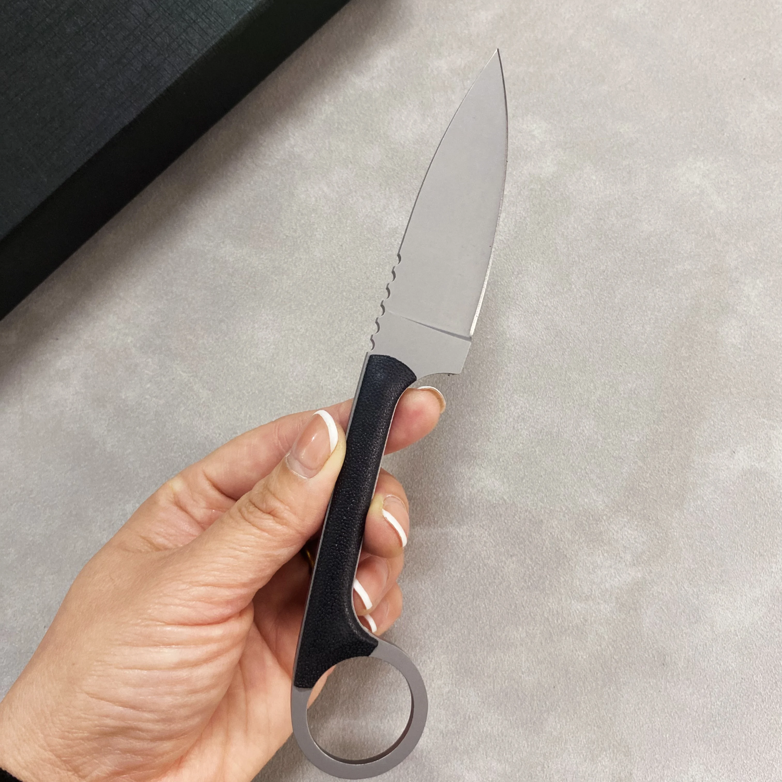 Cuchillo recto pequeño multifuncional para supervivencia al aire libre, cuchillo portátil para cortar cuerda, cuchillo salvaje de quilla todo en uno - imagen 2