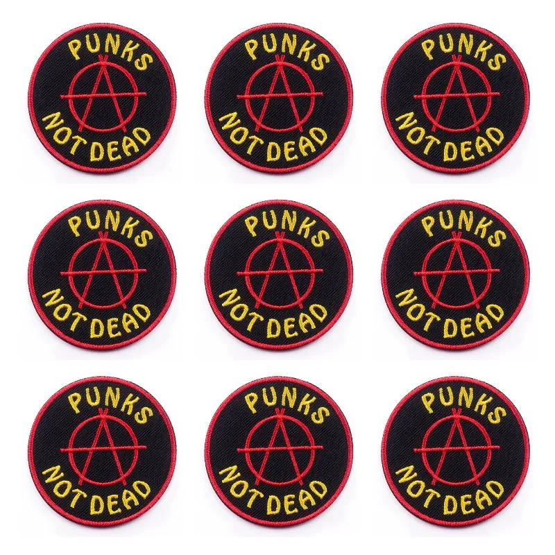 Parches bordados Punk Hippie para ropa, parches térmicos para planchar, apliques para el sol, 10 unidades por lote - imagen 5