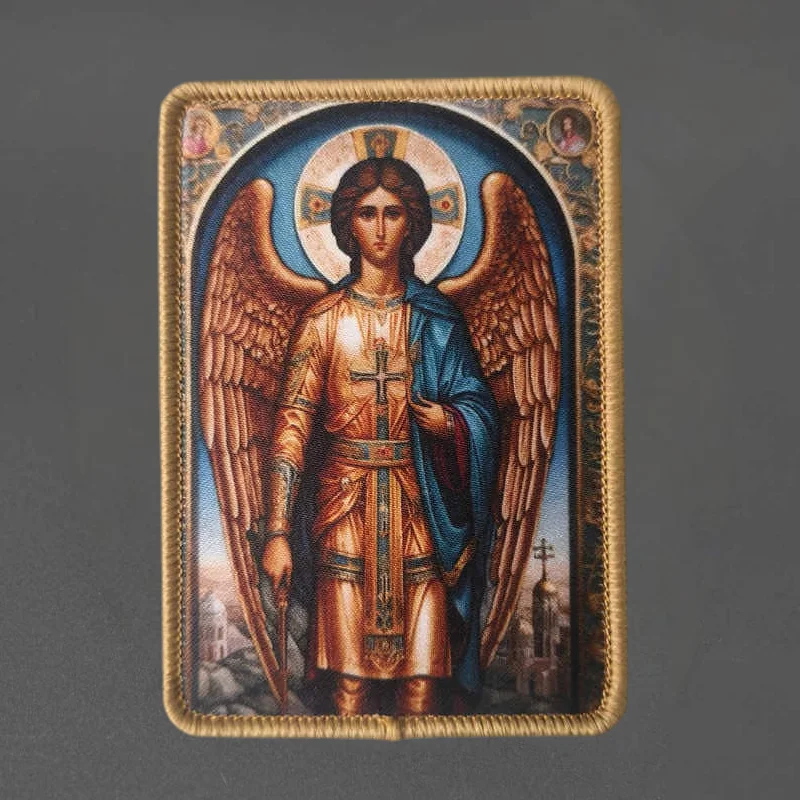 Parche con estampado del Arcángel Michael, chaleco táctico, insignia de moral con gancho y bucle, pegatinas decorativas para mochila, parches para brazalete para ropa