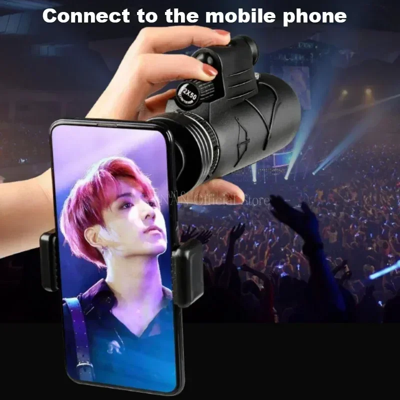 Binoculares potentes HD con Zoom militar, telescopio profesional portátil de largo alcance, Monocular de baja visión nocturna para caza, 50x60 - imagen 4