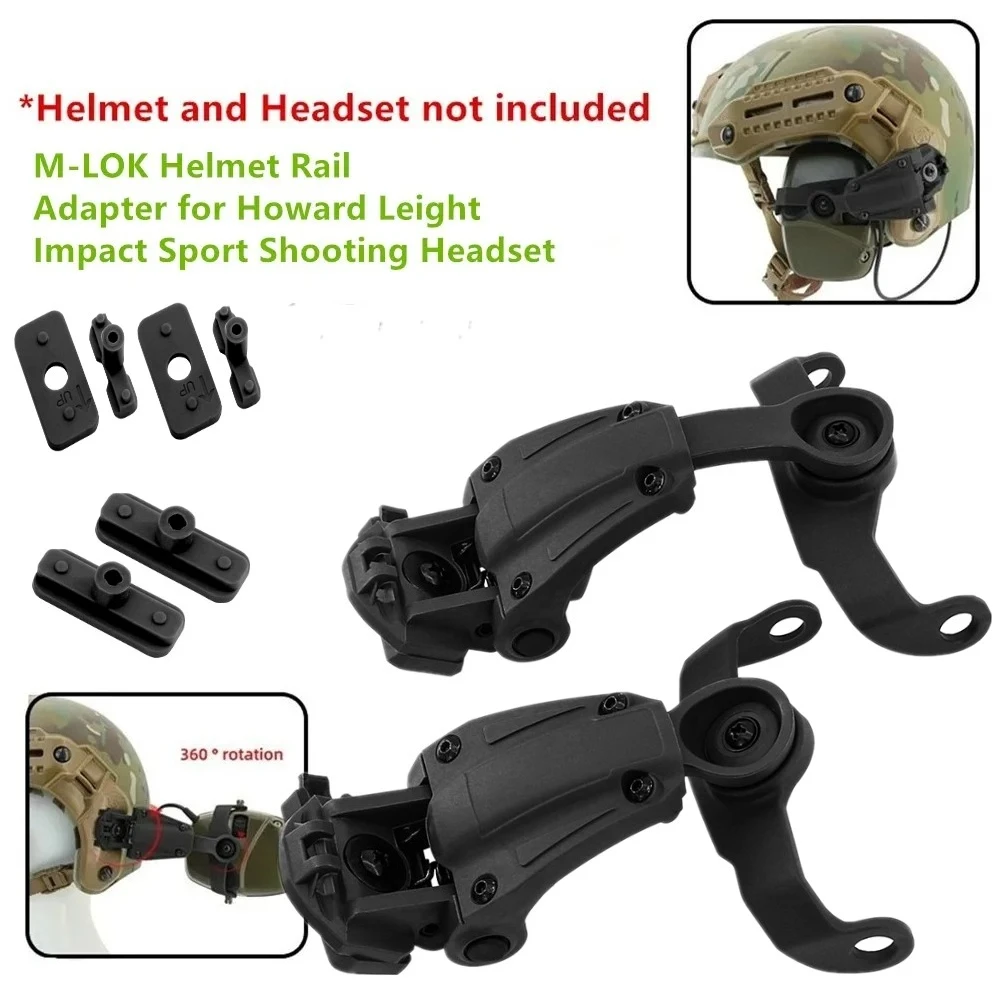 Soporte de auriculares táctico compatible con cascos de riel ARC/M-LOK/WENDY para auriculares de tiro electrónicos deportivos Howard Leight Impact - imagen 4