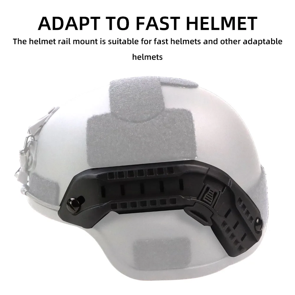 BOOIU-Adaptador de montaje en riel para casco rápido, casco de entrenamiento táctico, riel lateral con cordón, accesorio de Base de montaje, 5 colores, S-31 - imagen 2