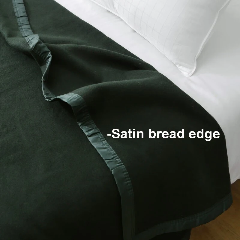 Mantas de lana para acampar al aire libre, 1,5x2m, 4,9 pies x 6,56 pies, edredón cálido, verde oscuro, invierno, adultos, niños, sofá de campamento, ropa de cama para dormitorio - imagen 3