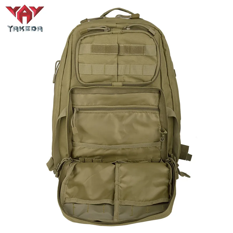 Yakeda-mochila táctica impermeable para hombre, bolsa para deportes al aire libre, senderismo, Camping, Trekking, caza, montaña, 55L Molle - imagen 2