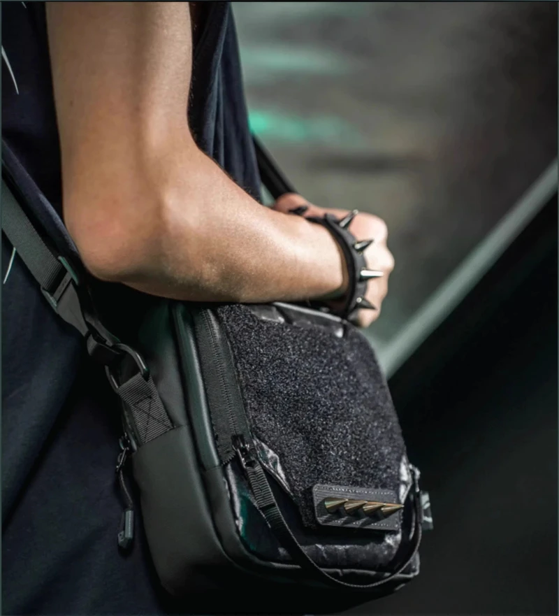 Insignia táctica con tema de remache de Metal, charretera de nailon, parche funcional de estilo Punk para solapas, mochila, decoración de ropa - imagen 3