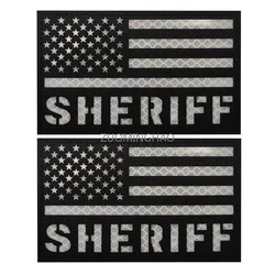 Parche Sheriff táctico reflectante – Bandera americana para chaleco