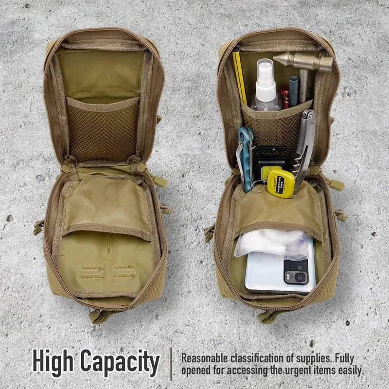 Bolsa táctica Molle EDC, bolsa de herramientas compacta, Mini riñonera, mochila cruzada, diseño de bolsa para teléfono con correa para el hombro - imagen 4