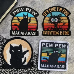 Parche bordado táctico gato negro – para MOLLE o coser