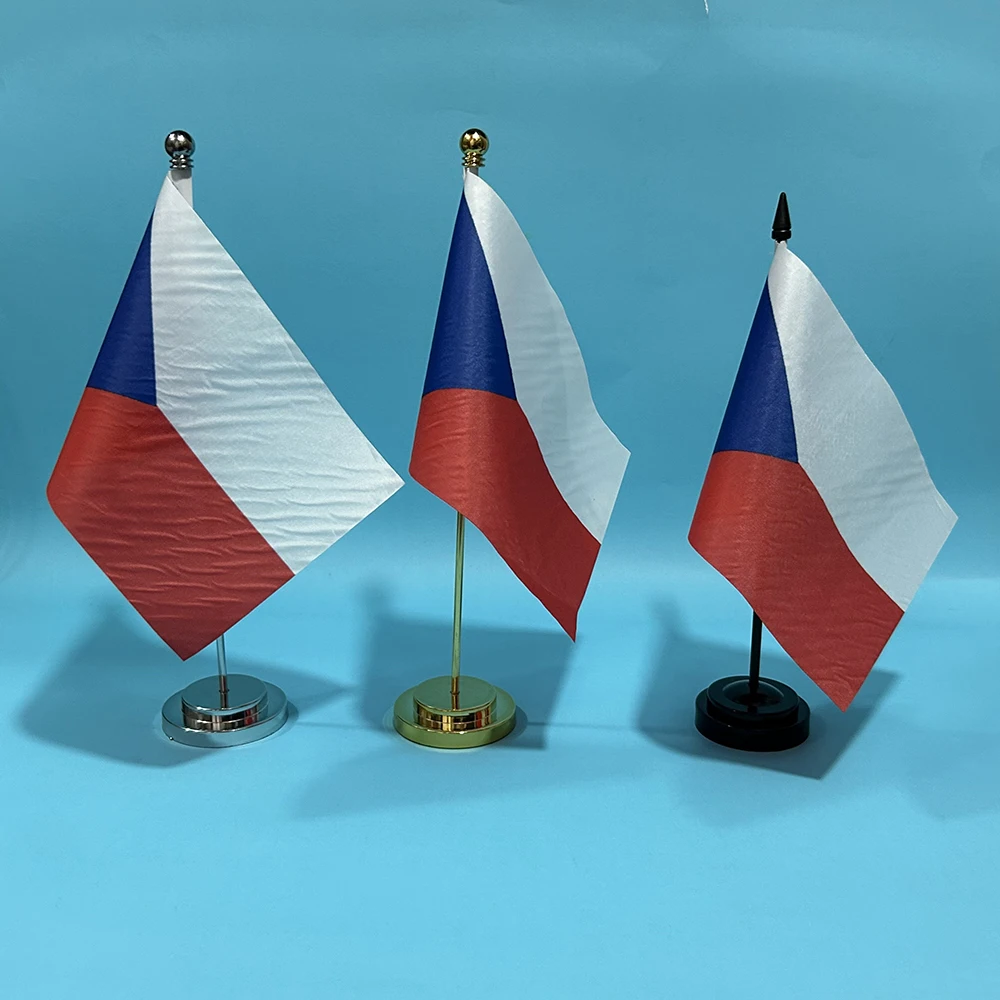 BANDERA DE SKY, bandera de escritorio de oficina de la República Checa, 14x21cm, poliéster CZ, bandera nacional checa, adornos de escritorio, banderas - imagen 2