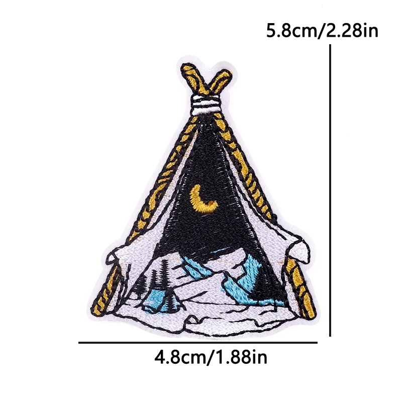 Parche bordado de aventura para velero, parches para planchar para chaqueta al aire libre, diseño escénico náutico, pegatinas decorativas con vista al mar de montaña - imagen 3