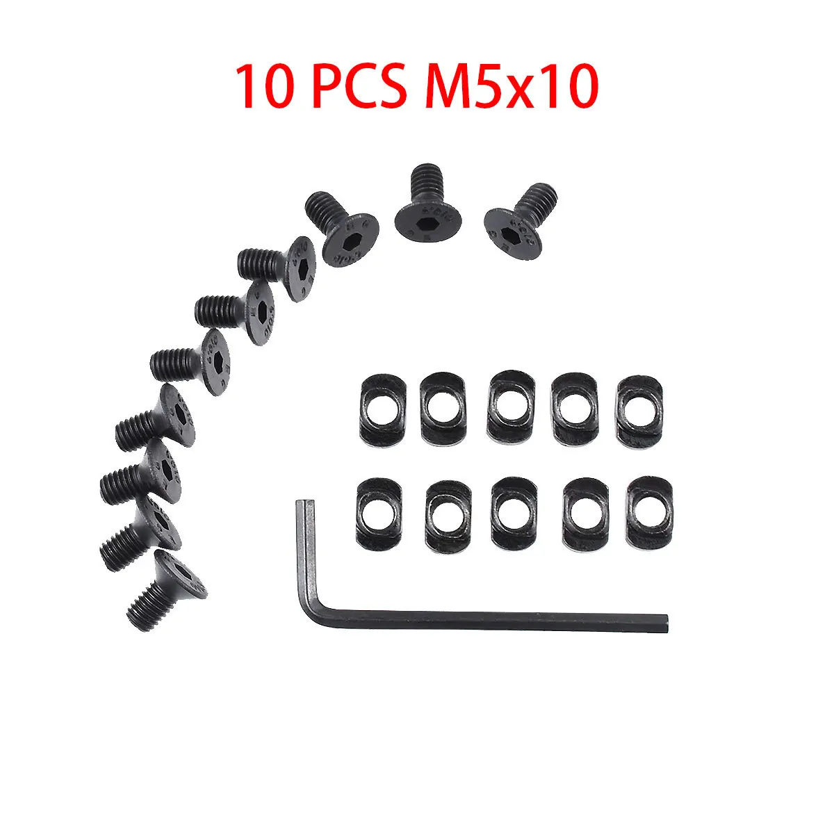 Paquete de 10 tornillos y tuercas M-Lock de repuesto para secciones y llaves de riel