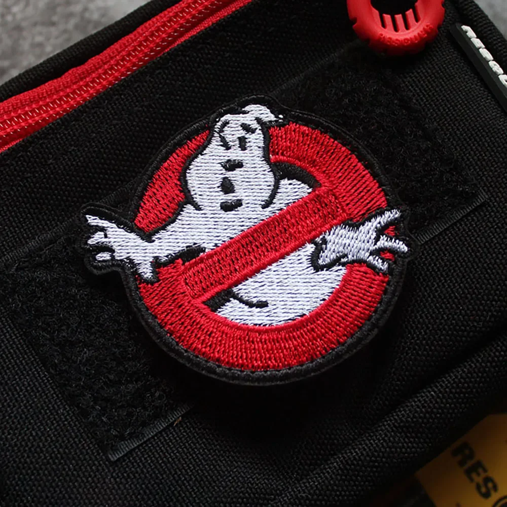 Parches bordados de Ghost Busters en tela, Parche de gancho y bucle, insignia de Moral de película de terror, emblema de Ghostbuster, accesorios de bolsa táctica - imagen 3