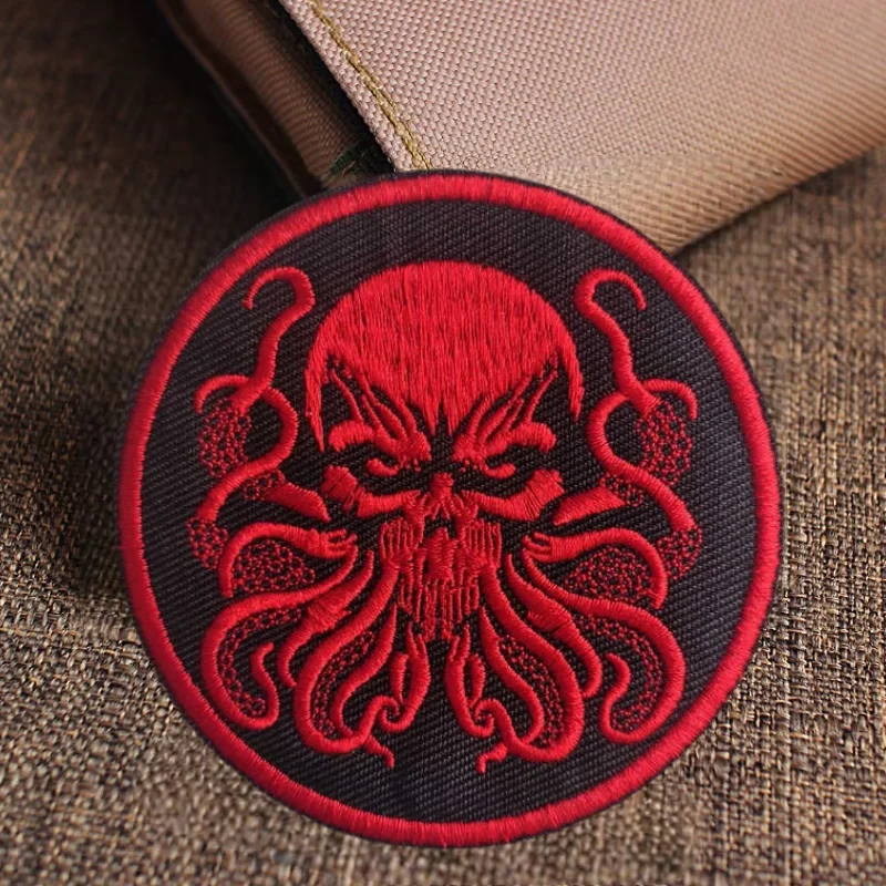 Parche bordado pulpo malvado con velcro gancho y bucle táctica - imagen 5