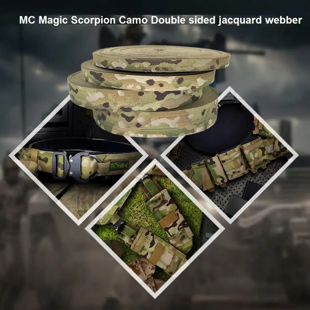 10M Multicam camuflaje cinta de doble cara DIY cinturón mochila ropa 2,5 cm/3,8 cm/5,0 cm de ancho - imagen 2